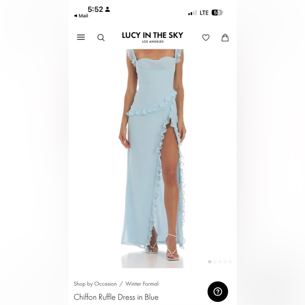 XS NWT Lucy in the Sky Chiffon Ruffle Dress